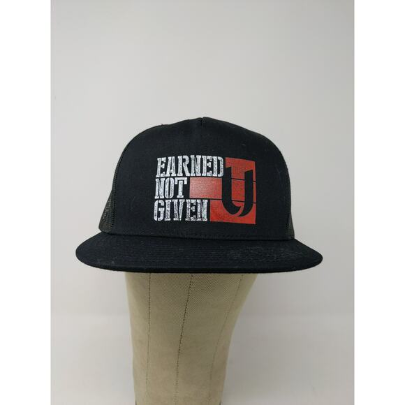Earned Not Given Snapback Meshback Hat Black The Classics Yupoong Adjustable - Picture 2 of 9